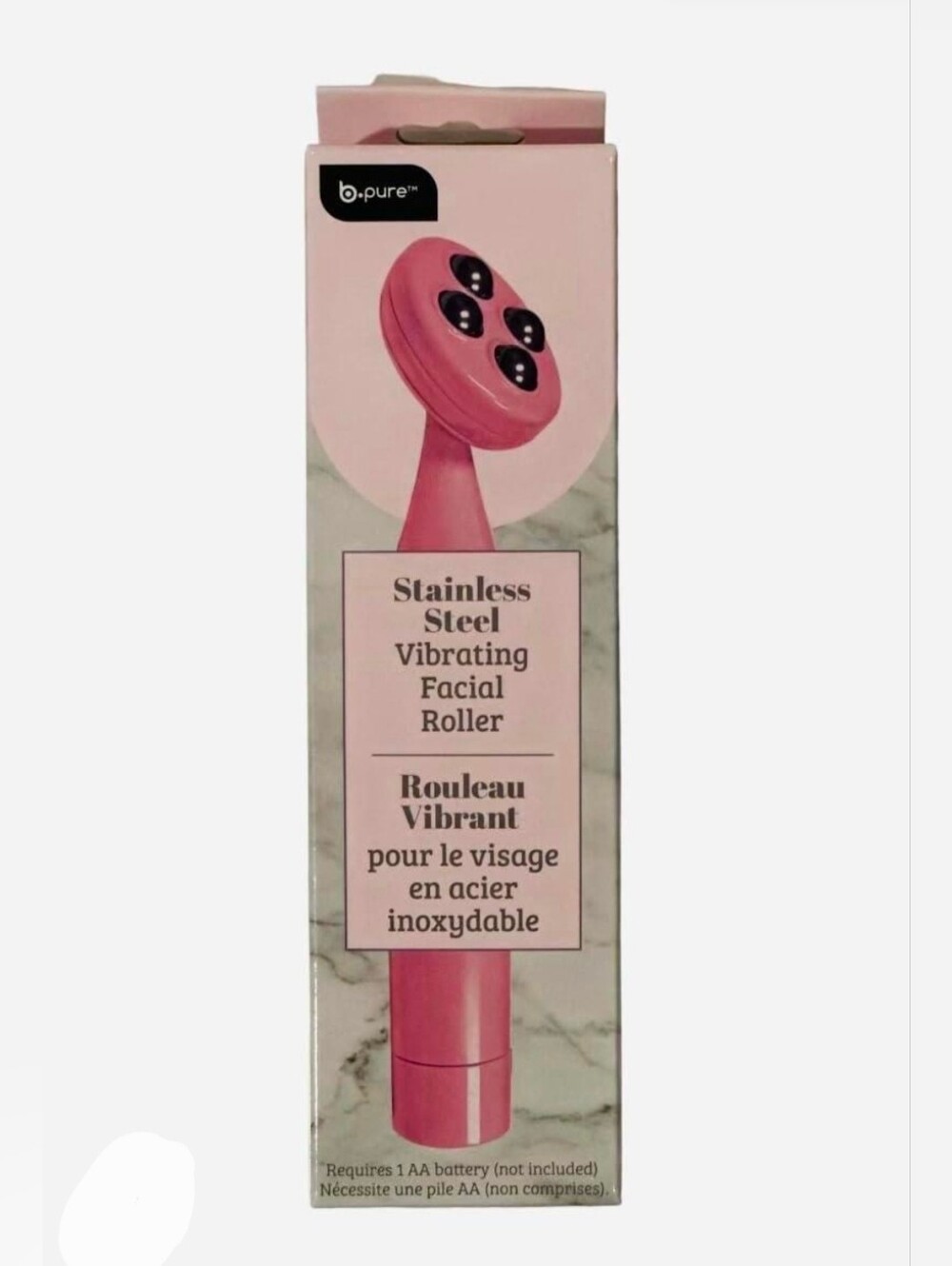 b.pure Pink Stainless Steel Vibrating Facial Roller BNIB